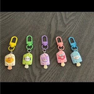 Colorful Ice Cream Keychain Set for Kids
